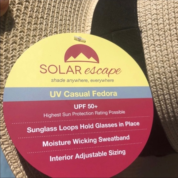 Fedora Sun Hat SPF 50 Sun Protection Short Brim With Sunglasses Loop Unisex NEW - Picture 8 of 10